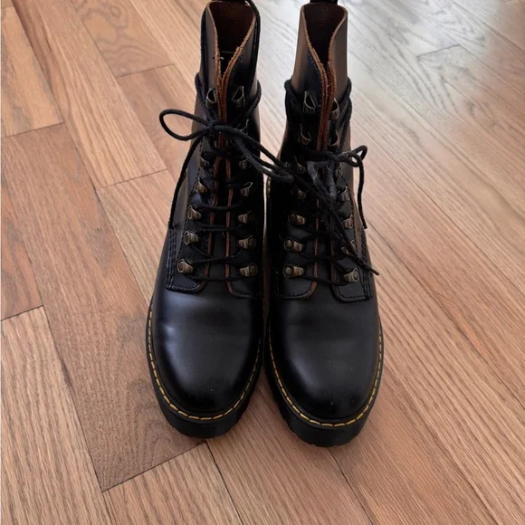 Dr. Martens Black Combat Boots with Rugged Sole - Picture 5 of 6